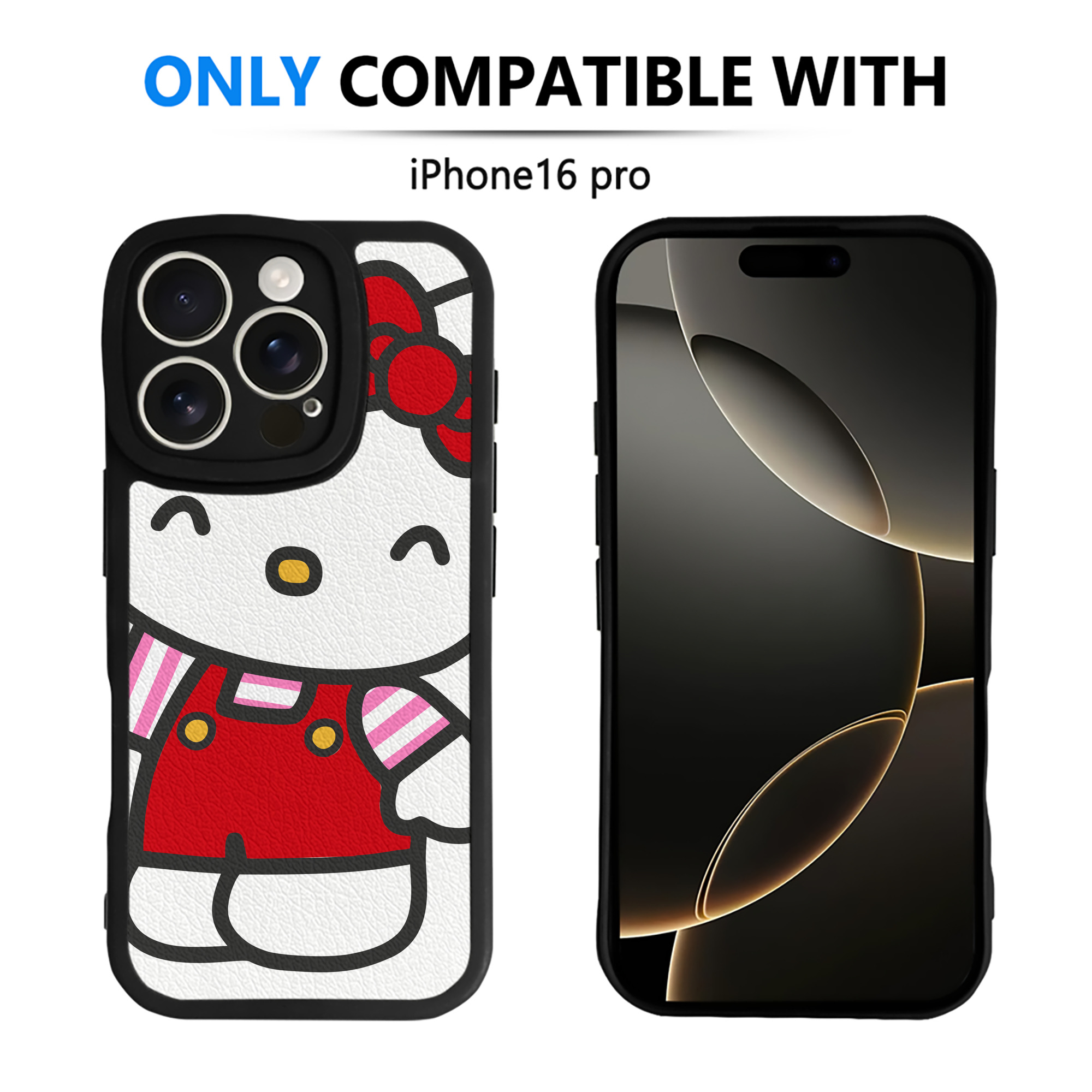 （画像用） Hello Kitty ハローキティ 【iPhone 16シリーズ対応】シリコンスマホケース（レザー調） 材質：シリコン